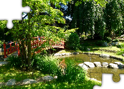 Park, Most, Rzeka, Lato