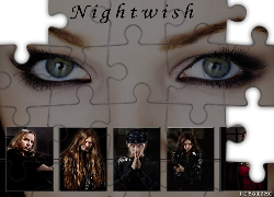 Nightwish,oczy, spojrzenie, zespół , twarze