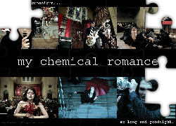 My Chemical Romance,kwiaty, gitara ,perkusja