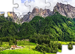 Góry, Lasy, Domy, Łąki, Lato