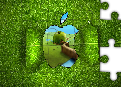 Zielone, Logo, Apple, 3D