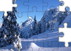 Zima, Góry, Las, Słoneczny Dzień