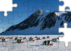 Góry, Namioty, Alpinistów, Zima