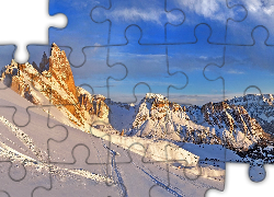 Zima, Włochy, Dolomity, Dolina, Val Gardena