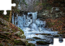 Zamarznięty, Wodospad, Ricketts Gen State Park, USA