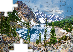 Kanada, Góry, Śnieg, Kamienie