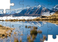 Nowa Zelandia, Góry, Śnieg, Jezioro