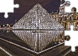 Francja, Paryż, Piramida, Pałac, Muzeum Luwr