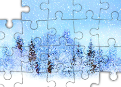 Zima, Śnieg, Drzewa