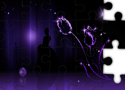 Grafika, Kwiaty, Kobieta, Mężczyzna