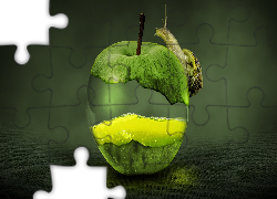 Zielone, Jabłko, Ślimak