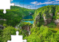 Góry, Jeziorko, Wodospad, Park Narodowy Plitvice