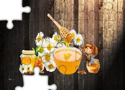 Grafika, 2D, Miód, Kwiaty
