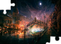 Miasto, Noc, Most