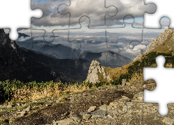 Góry, Kamienie, Niebo, Chmury