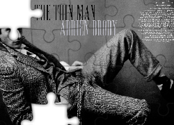 Adrien Brody,szary, garnitur