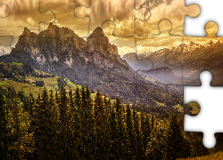 Góry, Las, Burzowe, Chmury