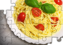 Spaghetti, Pomidory, Bazylia