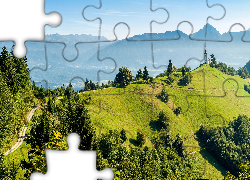 Góry, Lasy, Droga, Łąki