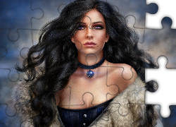 Smutna, Kobieta, Brunetka, Grafika