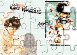 Saiyuki, okulary, liście