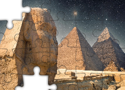Egipt, Monumenty, Sfinks, Piramidy