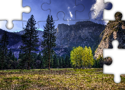 Góry, Drzewa, Niebo