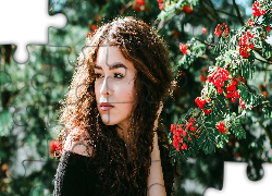 Julija Svidraite, Modelka, Makijaż, Park, Jarzębina