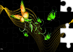 Motyle, Ornamenty, Grafika, Abstrakcja
