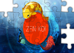 Zen, Koi, Gra, Ryby