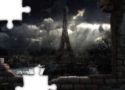 Paryż, Wieża Eiffla, Ruiny, Wojna