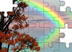 Morze, Tęcza, Odbicie, Grafika komputerowa