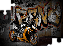 Motocykl, Ściana, Graffiti