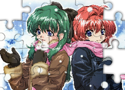 Onegai Twins, śnieg, dziewczyny