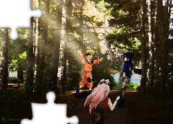 Naruto, ludzie, las