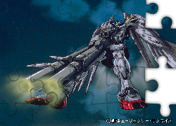 Gundam Wing, robot, skrzydła, shotgun