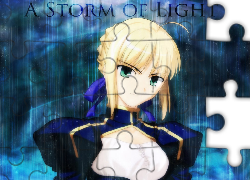 Fate Stay Night, kobieta, storm, light