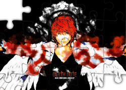 Death Note, rudy, kurtka, skrzydła
