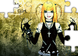 Death Note, dziewczyna, krzyż, rękawiczki