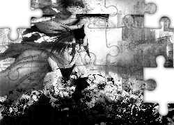 D N Angel, mur, dziewczyny, kwiaty
