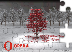 Opera, drzewa, las, grafika