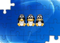 Linux, pingwin, ślepy, głuchy, niemowa, grafika