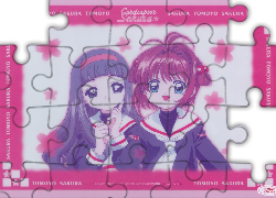 Cardcaptor Sakura, dziewczyny, ramka, napisy