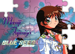 Blue Seed, dziewczyna, napisy, twarz