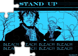 Bleach, stand up, postacie, miecz, napisy