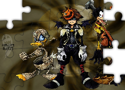 Kingdom Hearts, postać, donald, duck, goofy, halloween