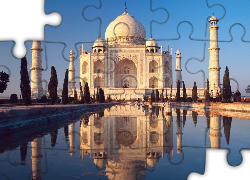 Indie, Agra, Mauzoleum, Tadź Mahal, Sadzawka lustrzana