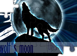 Wolfs Rain, wilk, wyje, księżyc