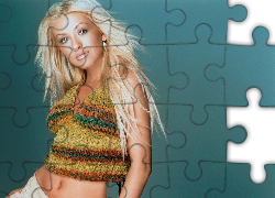 długie, blond, włosy, Christina Aguilera