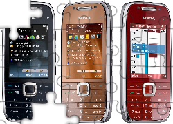 Nokia E75, Czarny, Brązowy, Wiśniowy